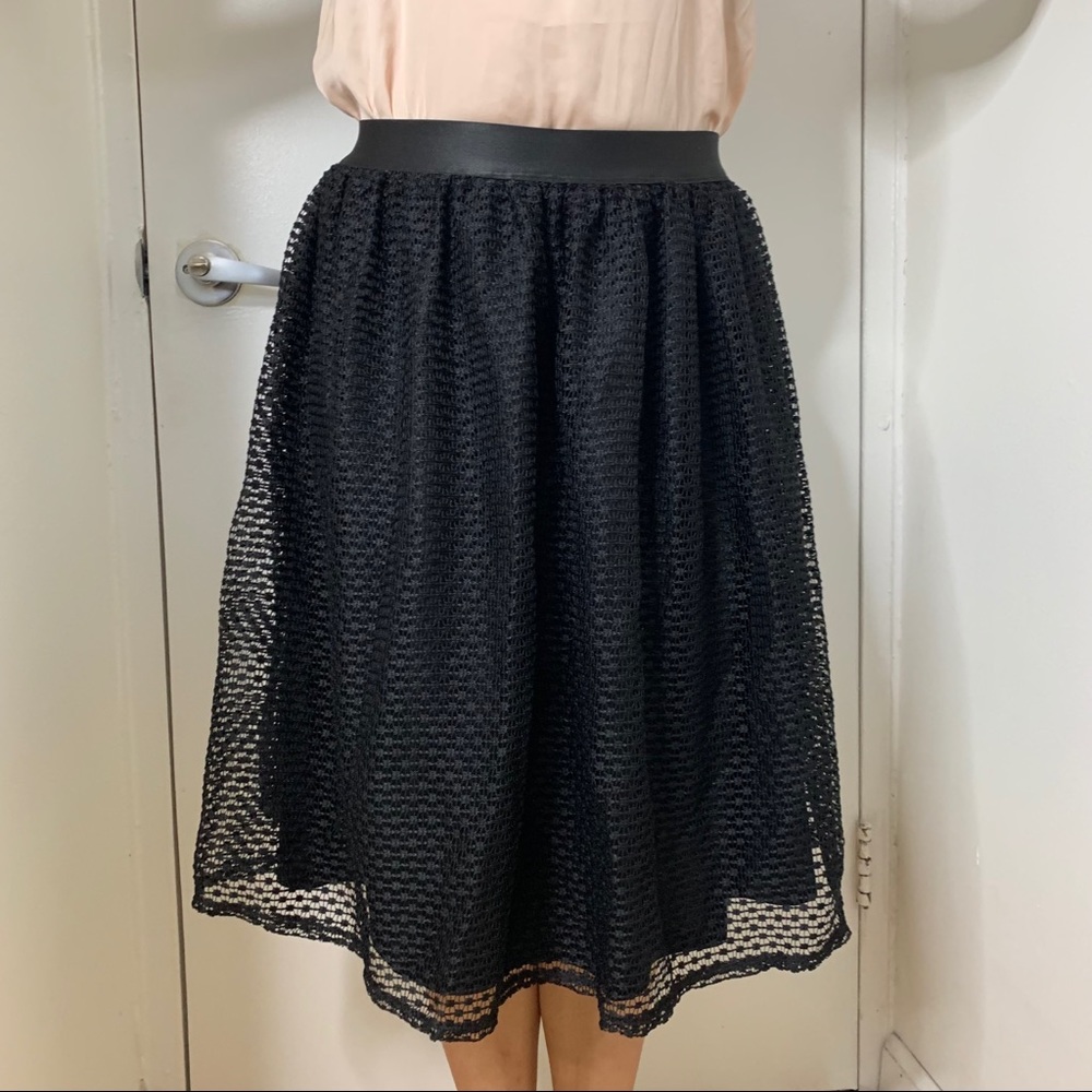 Xhilaration black skirt w/crochet overlay